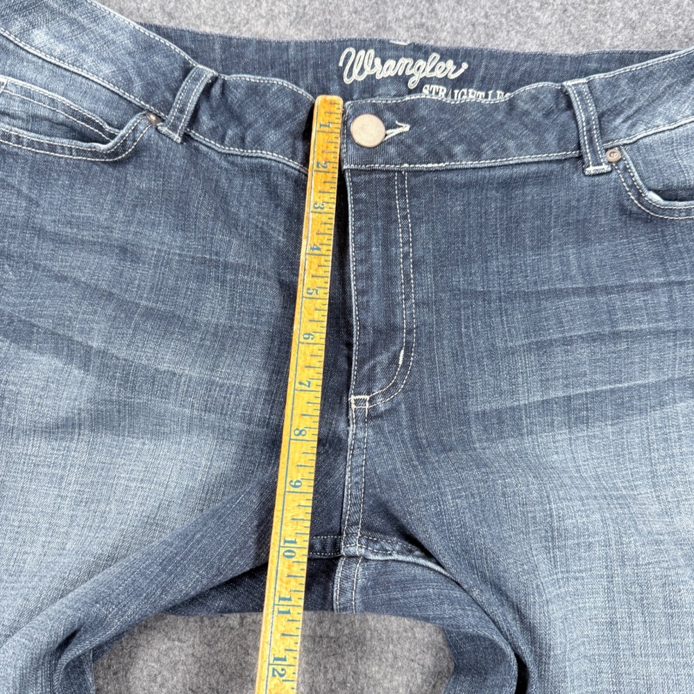Wrangler Womens Straight Leg Jeans Blue Medium Wash Stretch Size 17x34 09MWTMS - Picture 7 of 11